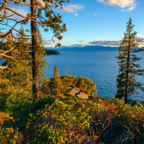 Sunset above Lake Tahoe in California Sunset above Lake Tahoe in California with Sierra Nevada Mountains in the background.